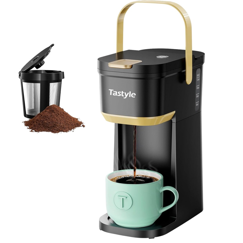 One Cup‎ Ground Coffee Maker Compatible 6–12oz Mini Travel Brewer 120V